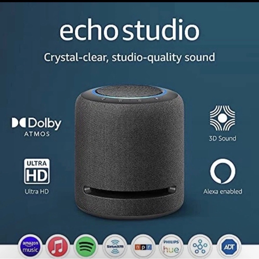 Amazon Echo Studio Smart Speaker with 3D Audio and Voice Control